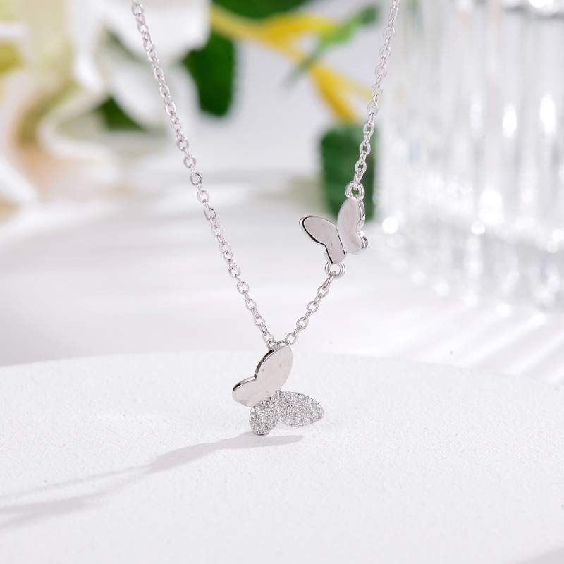 New Arrivals 925 Sterling Silver Butterfly Necklaces Pendant Pure Silver Jewelry for Women