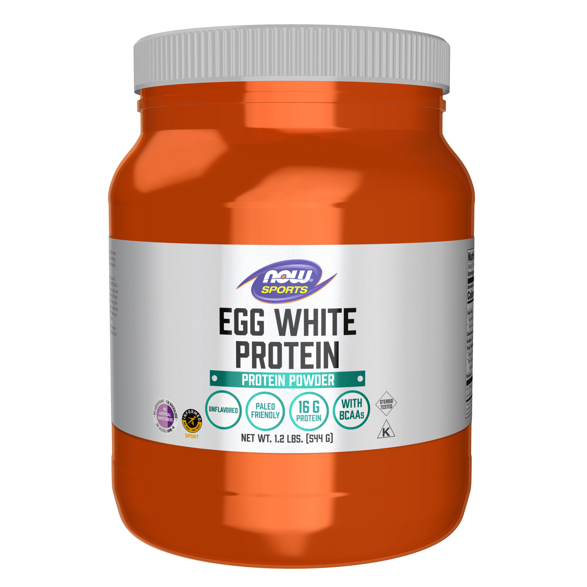Egg White Protein, 16 g With BCAAs 1.2 Pound - Unflavored Powder NOW HEALTH GROUP