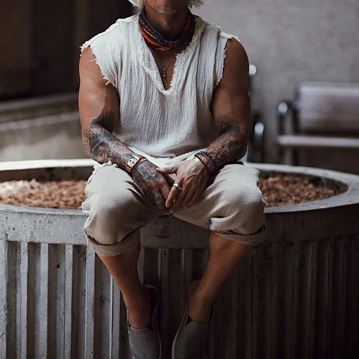 Linen Plain Tank Top-inspireuse