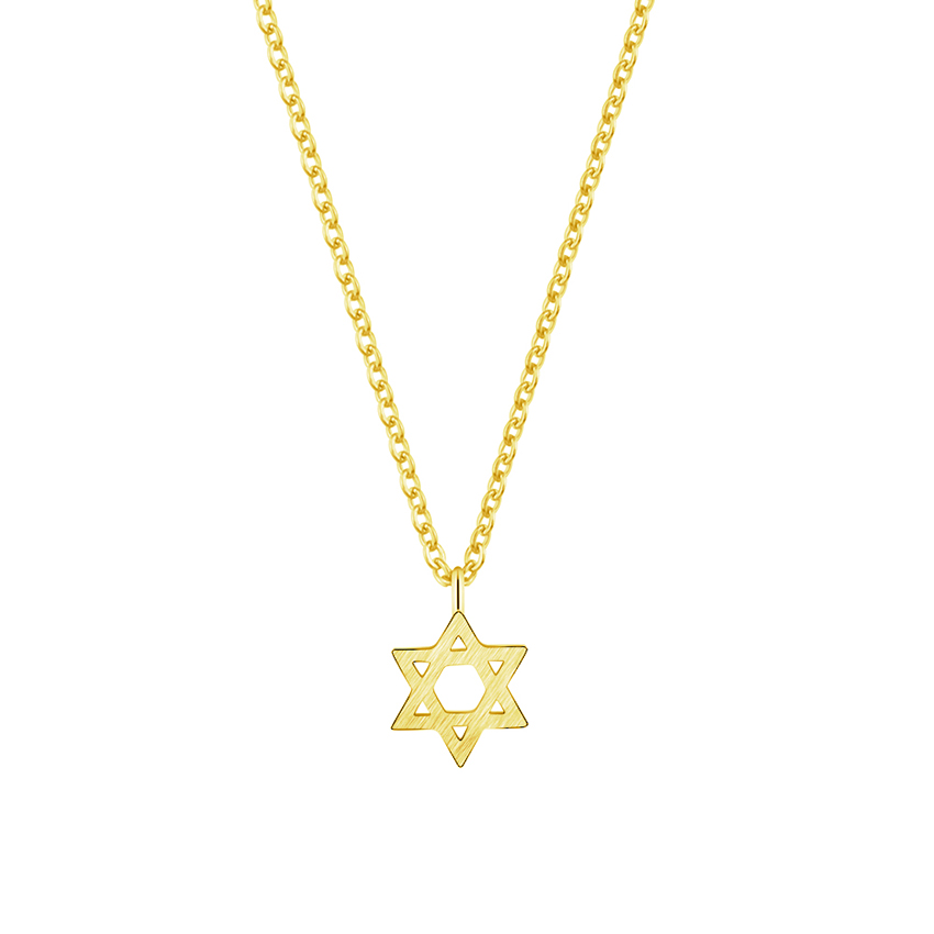 Pentagram Necklaces Pendants Stainless Steel Chain Star Of David Choker Necklace For Women Jewish Jewelry Collares Gold Color