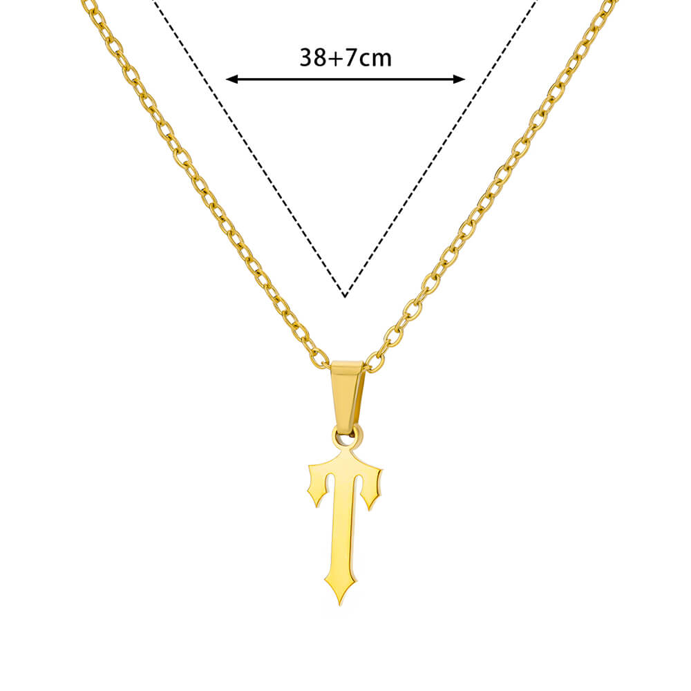 Luxury Initial Letter Stainless Steel Necklaces For Women Gold Plated A-Z Alphabet Pendant Necklace Girls Gift Accessories N05117G-T