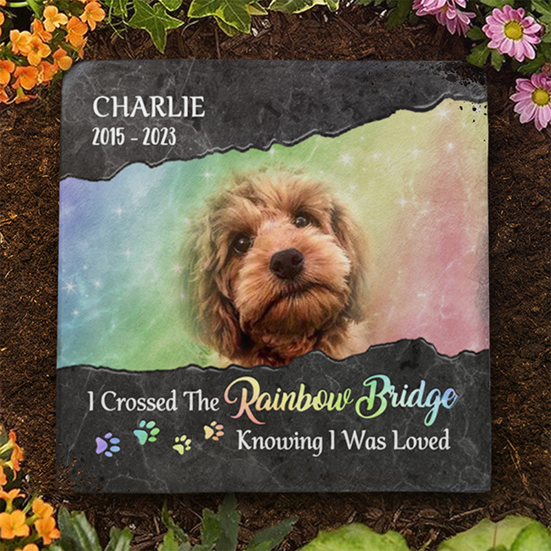 Personalized Memorial Acrylic Plaque - Memorial Gift Idea for Dog/Cat Owners/Mother's Day - I Crossed The Rainbow Bridge Knowing I Was Loved main image 0
