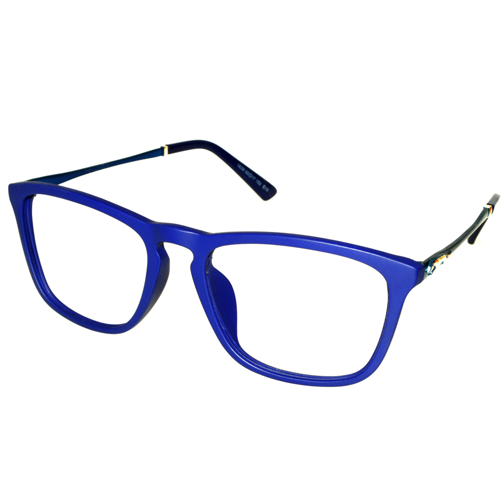 Retro Reading Glasses Rectangular Blu Metal Frame