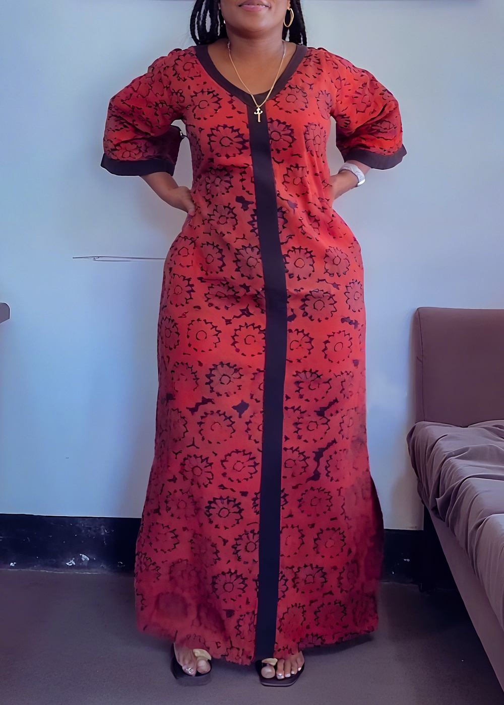 Women's Elegant Patterned Maxi Dress