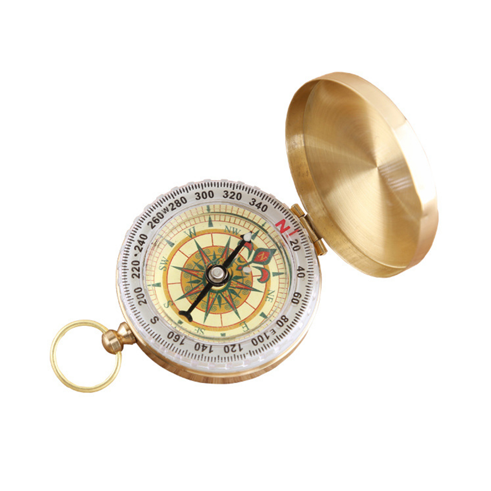 (Bundle Sale) Mini Portable Copper Navigation Compass Outdoor Luminous Flip Compasses