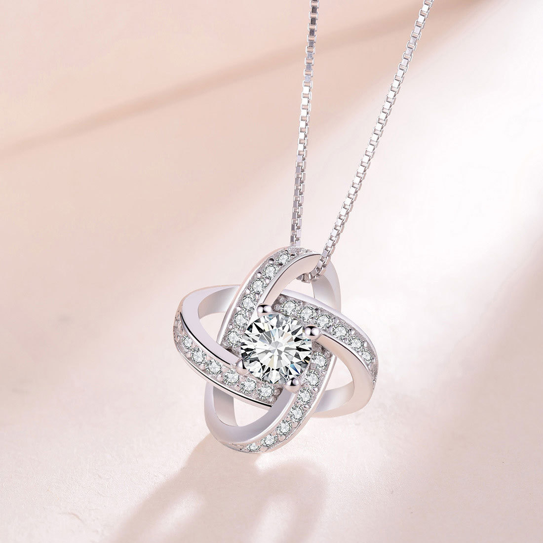 REETI New Arrivals real 925 Sterling Silver Crystal Clover Necklaces Pendant Pure Silver Jewelry for Women