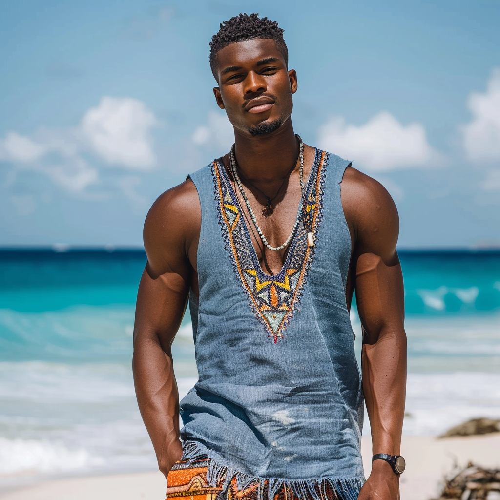 Men's Ethnic Linen Vest-inspireuse