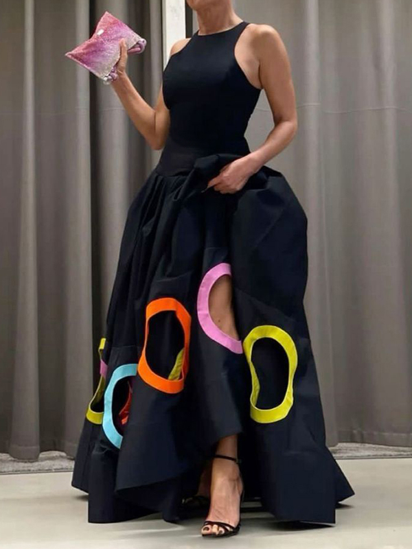 Split Hollow Long Sleeve Dress