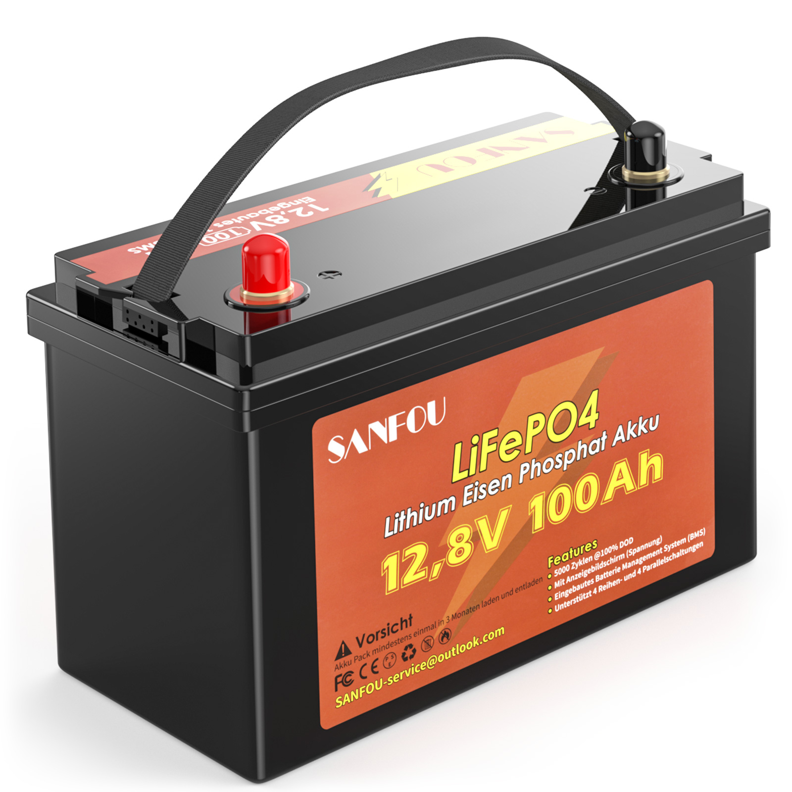 100ah Lithium batterie 12V Lifepo4 Batterie mit kostenloser