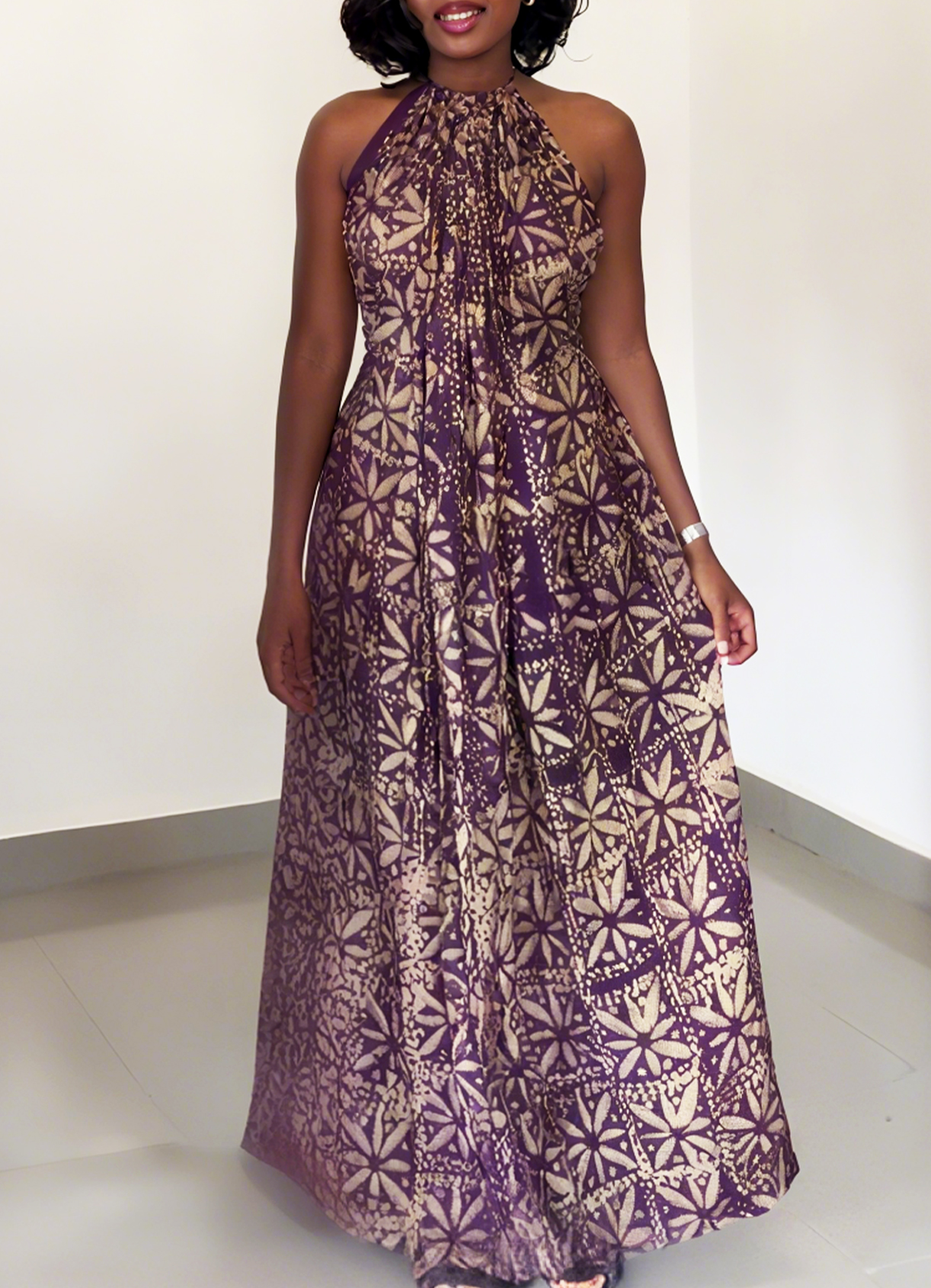 Floral Zigzag Maxi Dress