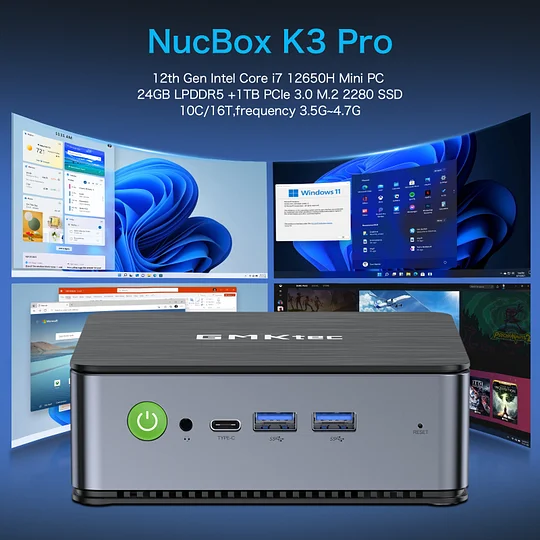 12th Gen Intel Core i7 12650H Mini PC--NucBox K3 Pro