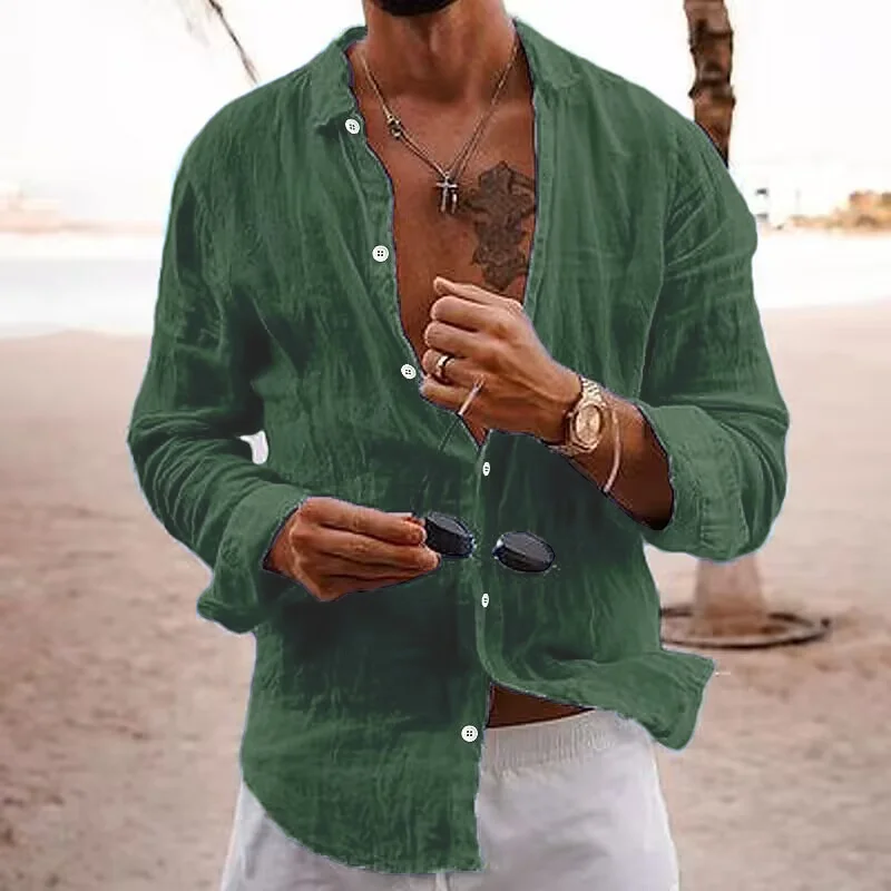 Regular Fitted Linen Shirt-inspireuse