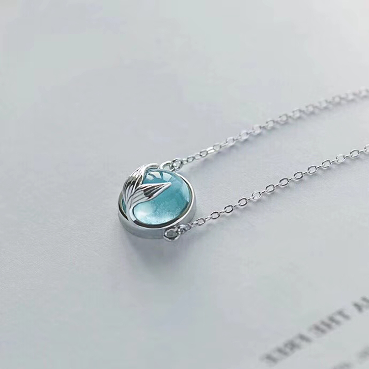 New Arrivals 925 Sterling Silver Blue Fish Tail Necklaces & Pendants For Women sterling-silver-jewelry