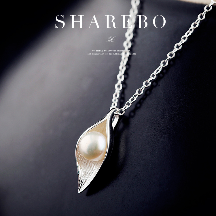 925 Sterling Silver leaves Necklaces & Pendants For Women Lady Festival Gift Sterling-silver-jewelry