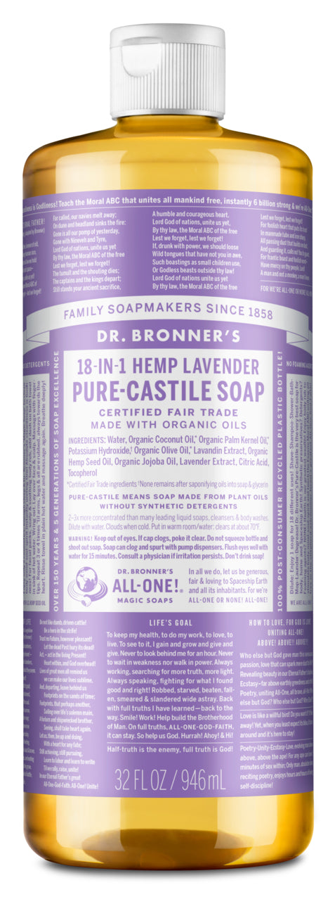 Dr. Bronner's Liquid Pure Castile Soap Lavender THRESHOLD ENTERPRISES LTD