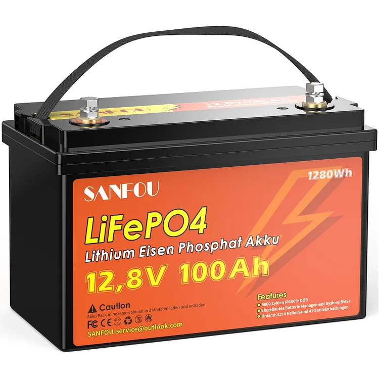 SANFOU 12.8V 100Ah Lifepo4 battery