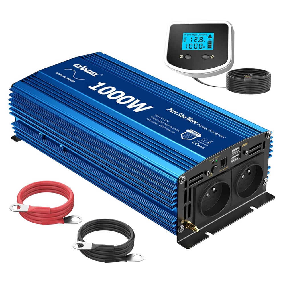 1000W Convertisseur Pur Sinus Onduleur DC 12Ven AC 220V avec