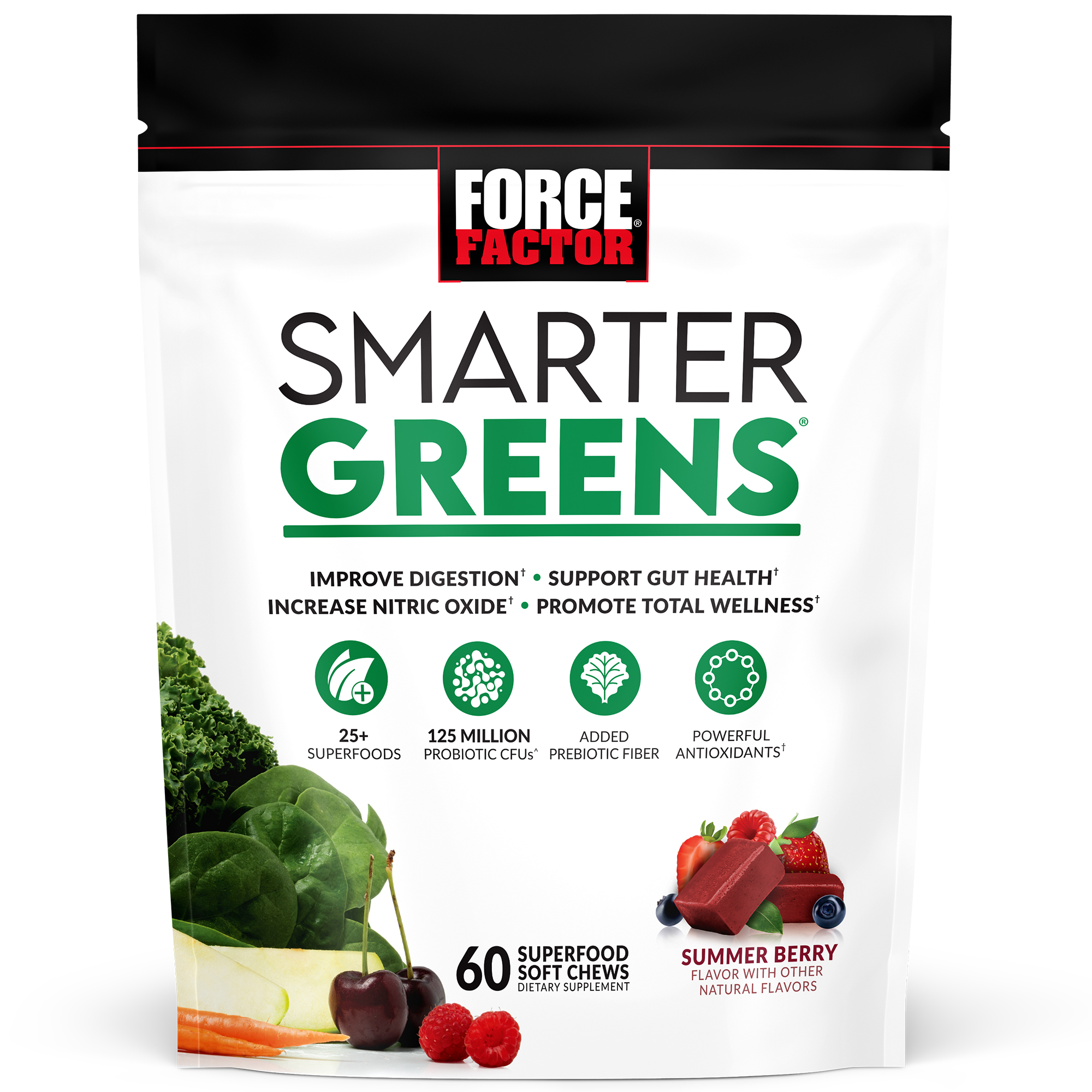 Smarter Greens Soft Chews Summer Berry FORCE FACTOR