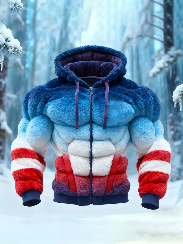 Herren Winter Muscle-Line Design Kapuzen-Cardigan