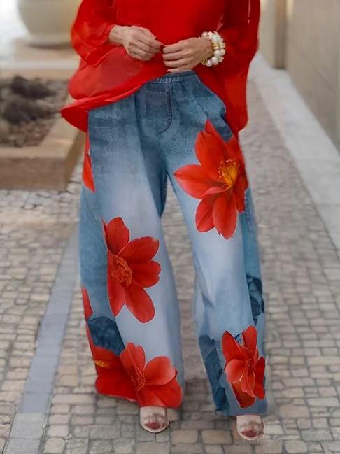 Jan - Floral Wide-Leg Pants main image 0