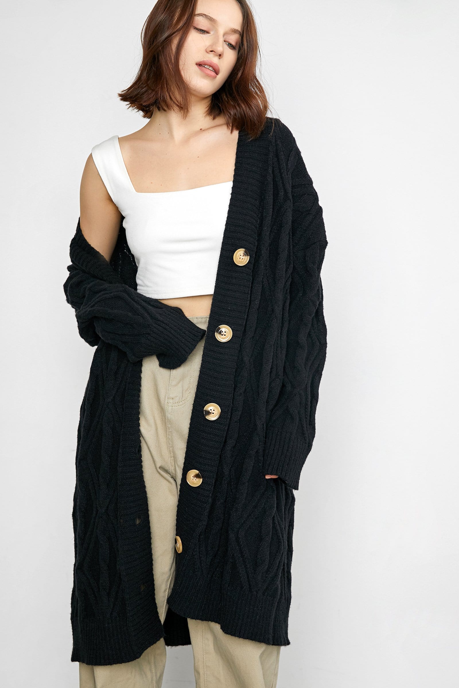 Conway Black Longline Oversized Cardigan