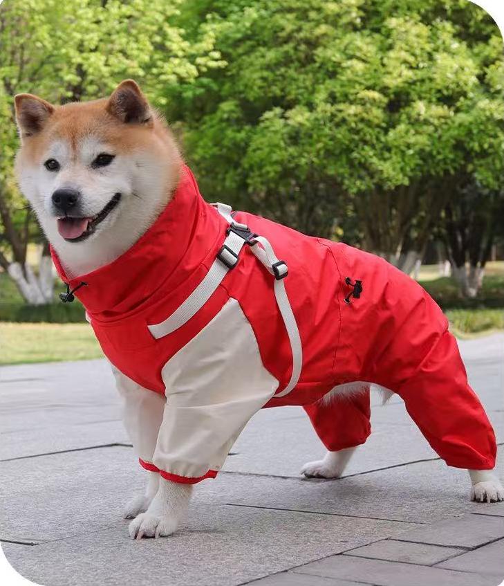 Energetic Red Raincoat For Dogs And Cats