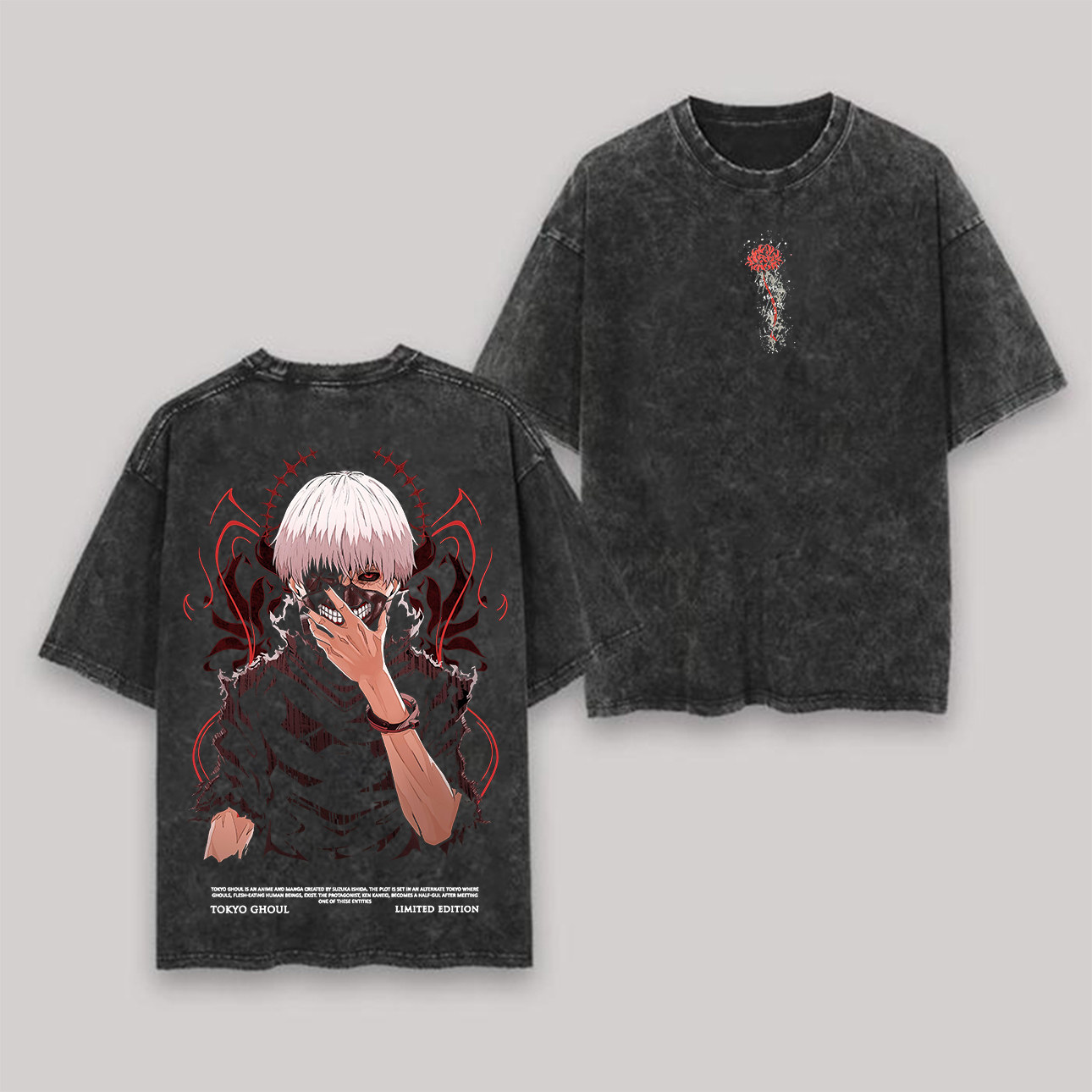 Tokyo Ghoul Printed Unisex Washed T-Shirt