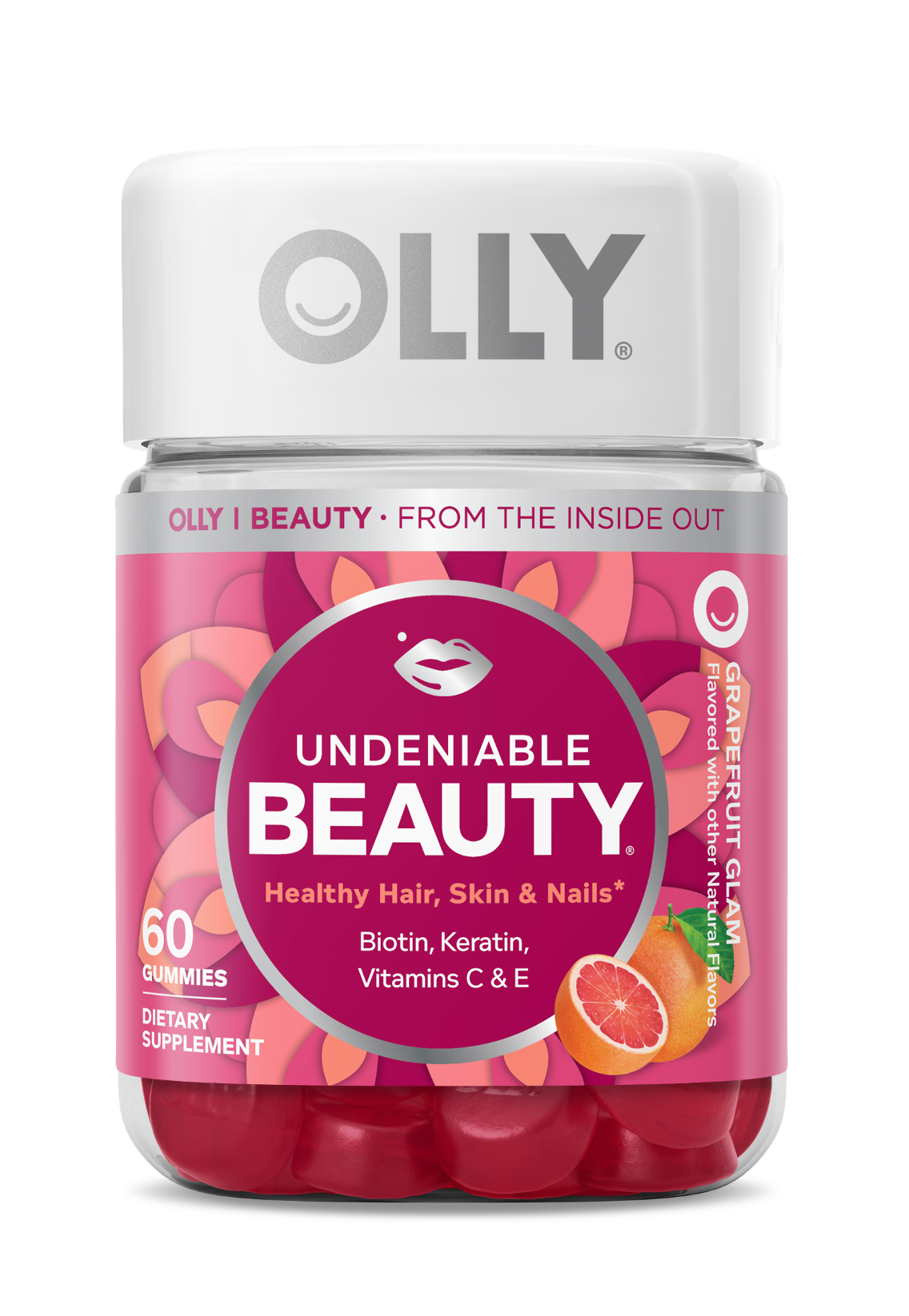 OLLY Undeniable Beauty Multivitamin Gummies - Grapefruit Glam - 60ct Olly