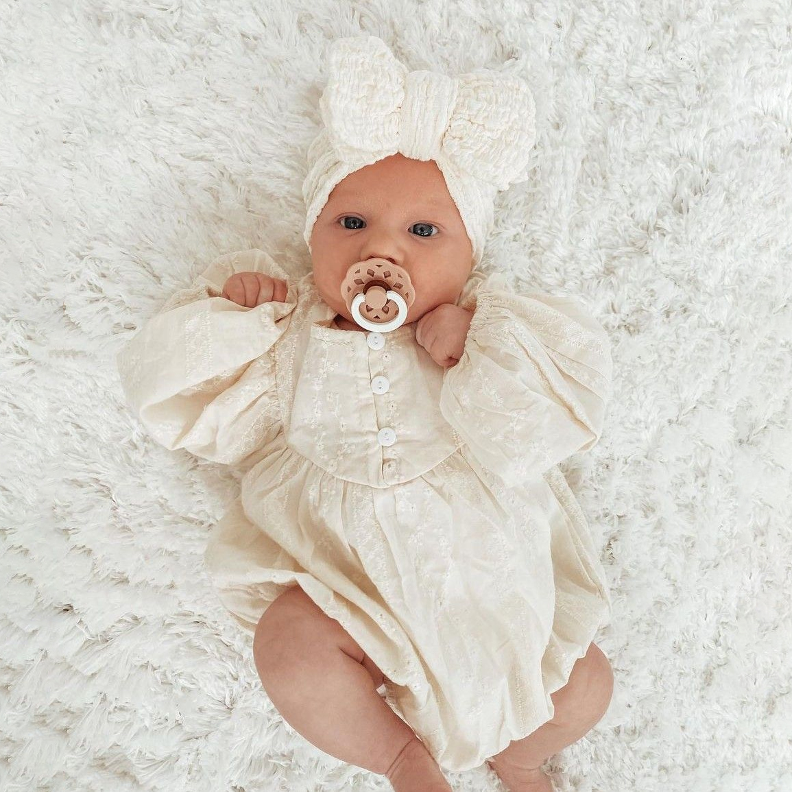 2PCS Angelic Newborn Solid Color Baby Romper