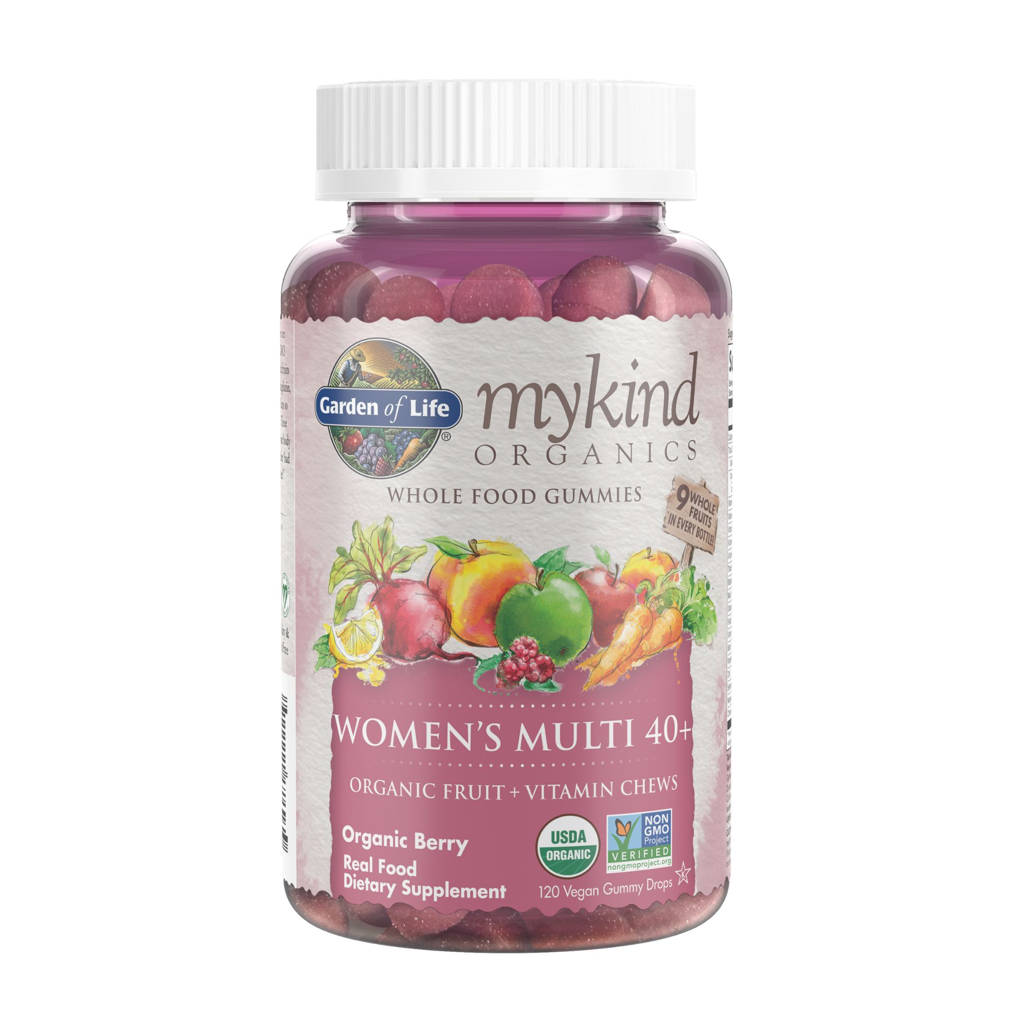 mykind Organics Organic Fruit Gummies - Women's Multi 40+ - Organic Berry GARDEN OF LIFE