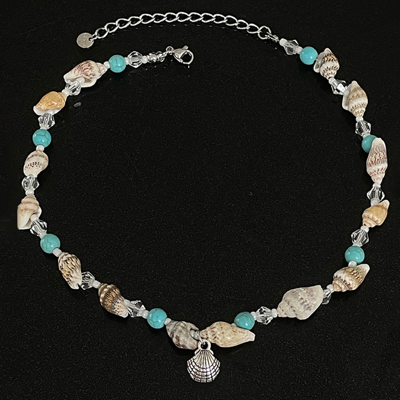 Bohemian Natural Shell Choker Necklace for Women Girls Summer Beach Charm Seashell Beads Choker Necklaces Jewelry