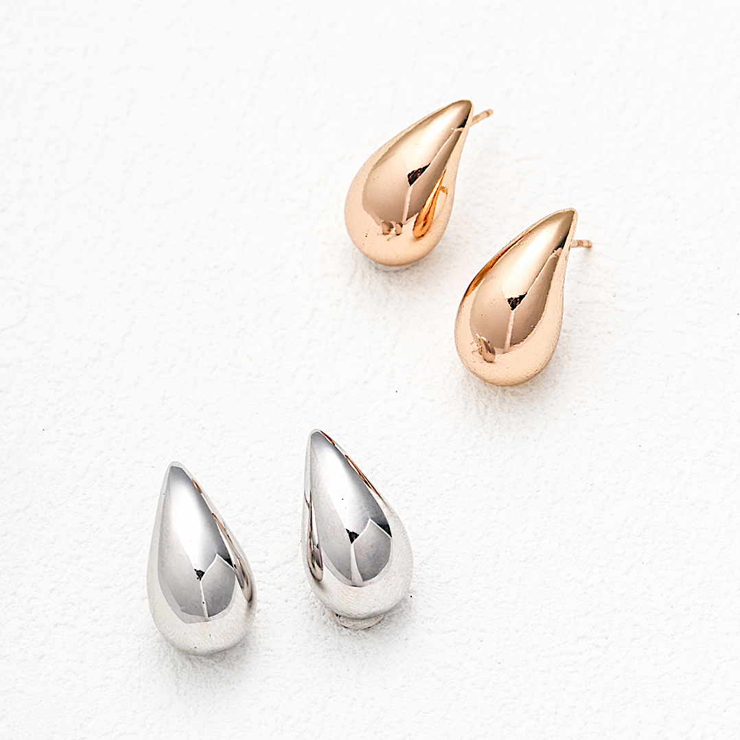 Raindrop Gold Plated Stud Earrings