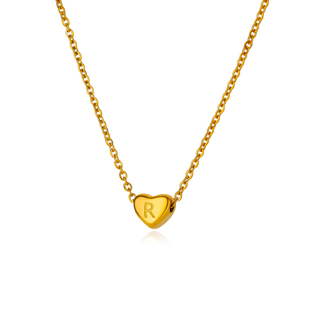 Tiny Initial Heart Necklaces For Women Gold Color Stainless Steel A-Z Letter Heart Necklace Birthday Wedding Jewelry Gift 2024 R