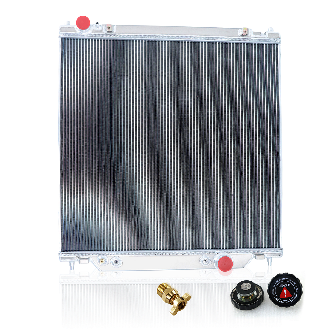 Alloyworks 4 Rows Radiator for 2005-07 Ford F250 F350 F550 F53 Super Duty F53 6.0 V8 6.8 V10 33.66" Height x 30.5" Width