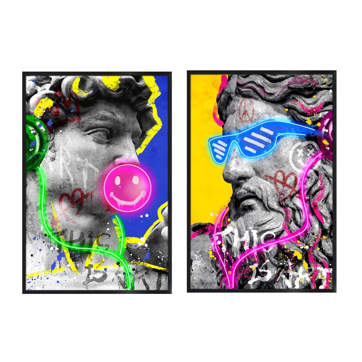 LED Picture Home ESPRIT Modern Mythological 83 x 3 x 123 cm (2 Units)