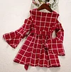 Family Dress Mother Daughter Long Bustier Plaid Dress