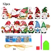 12Pcs Diamond Painting Acrylic Christmas Goblin Hanging Kits for Christmas Tree
