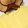 Family Dresses Solid Color Round   Short-sleeved T-shirt Summer Dress