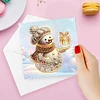 6Pcs Diamond Painting Winter Snowman Greeting Cards Christmas Cards