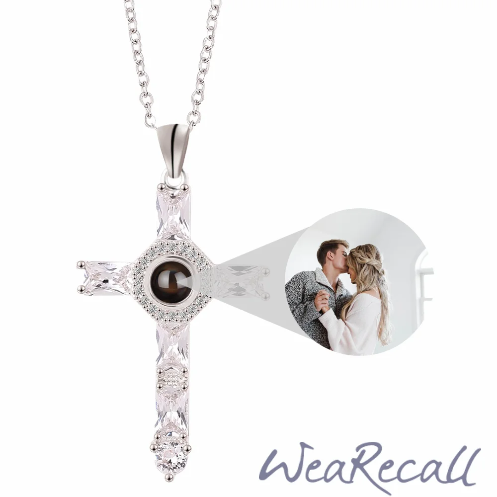 Cool Cross Projector Picture Custom Personalized Photo Necklace wetirmss