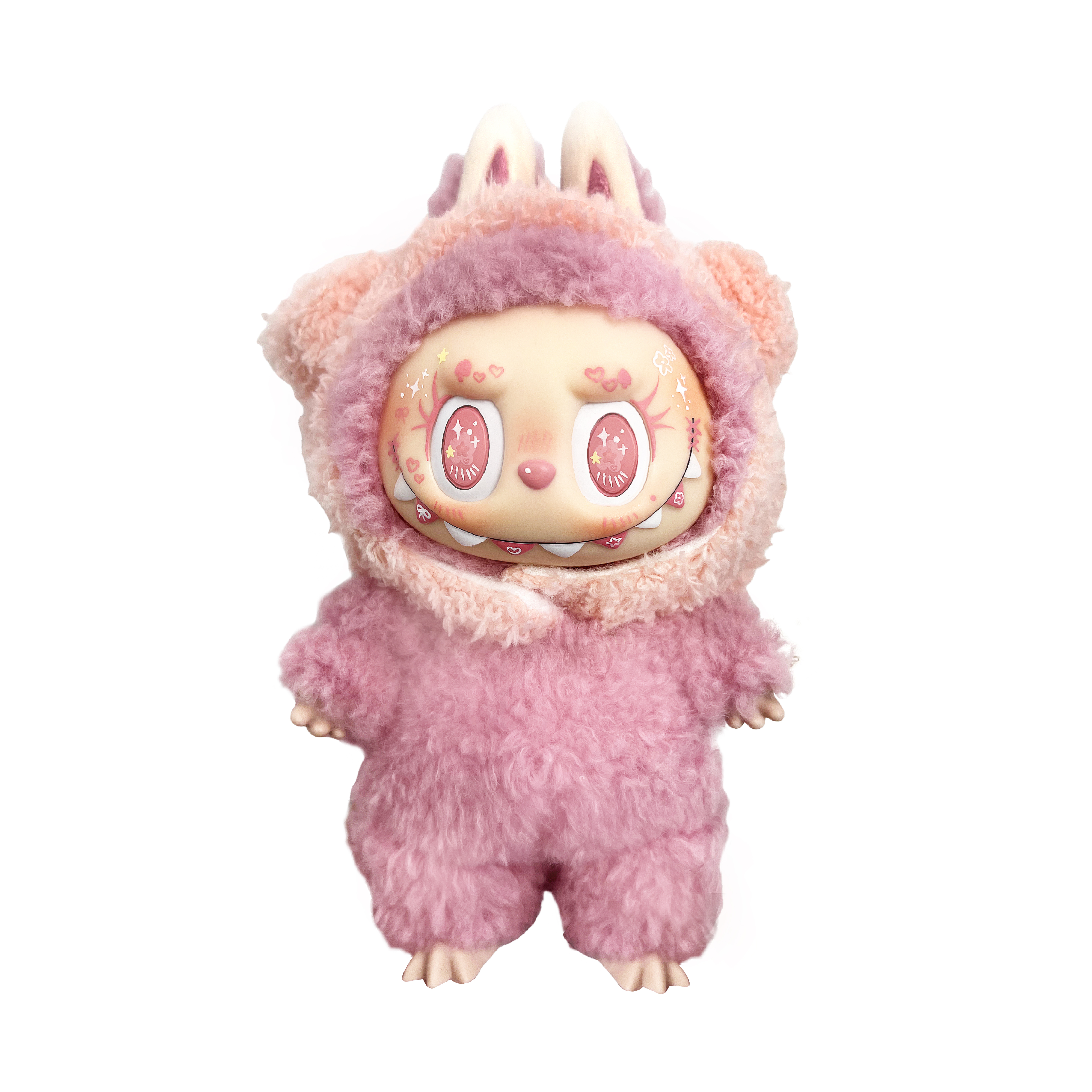 [Modified Doll] POP MART LABUBU THE MONSTERS Heartbeat Macaron Vinyl Face Berry Hang Tag Box 17cm