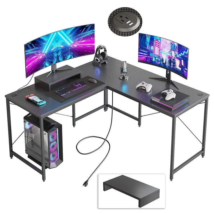 Bestier 95.2 inch L-Shaped Computer Desk
