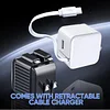 Fast Charger Block with Retractable Cable
