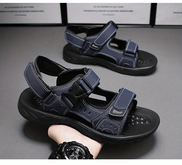 mens open toe sandals non slip comfortable beach shoes summer men s shoes details 5