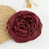 Solid Color Soft Cotton Linen Scarf Women Hijab Shawl