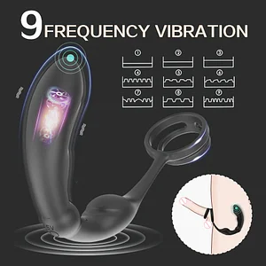 Anal Plug Vibrator Prostate Massager Masturbators With Double Ring