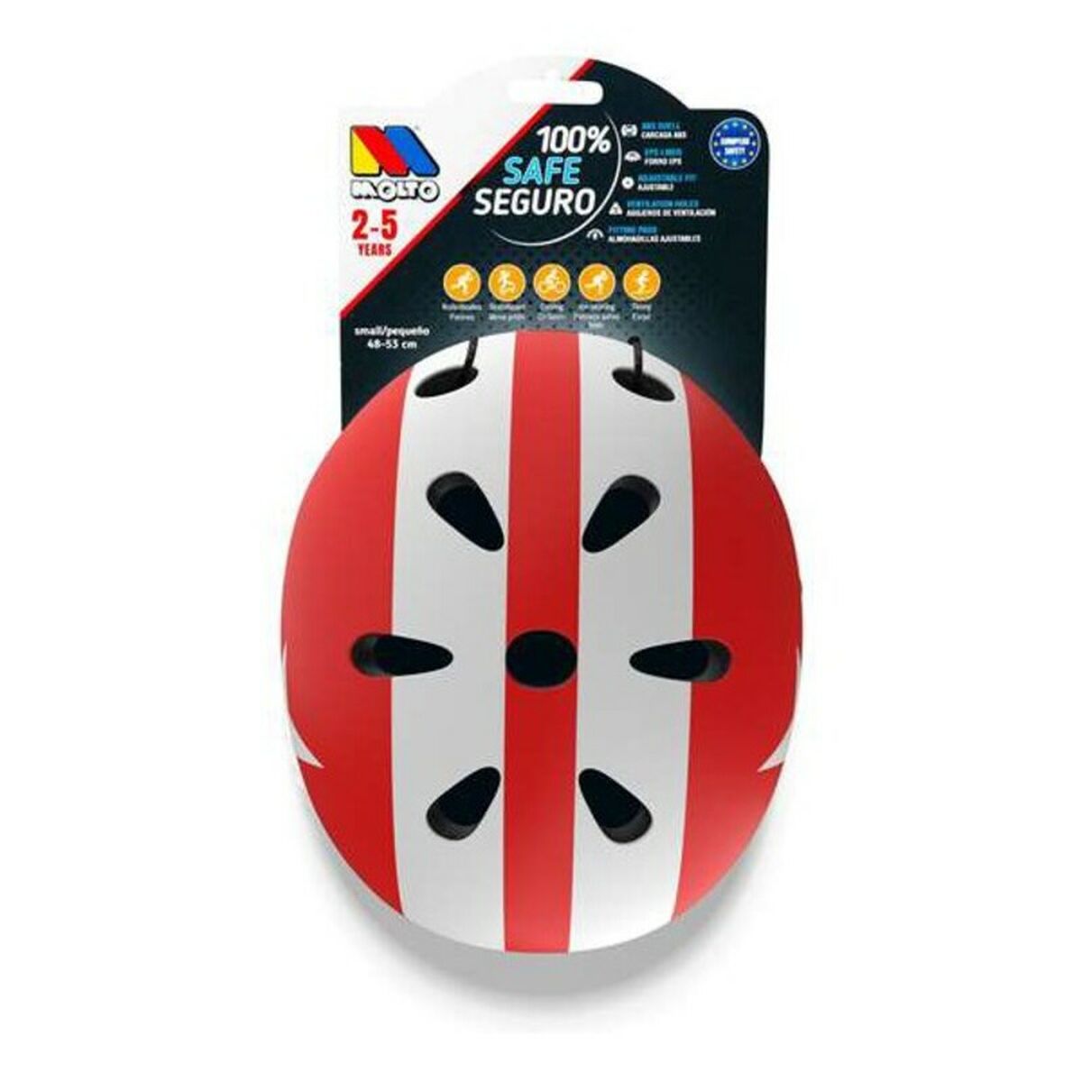 Baby Helmet Molt&oacute; White Red 48-53 cm