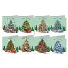 8Pcs Diamond Painting Christmas Tree Greeting Cards Christmas Cards