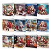 12Pcs Diamond Painting Santa Claus Greeting Cards Christmas Cards