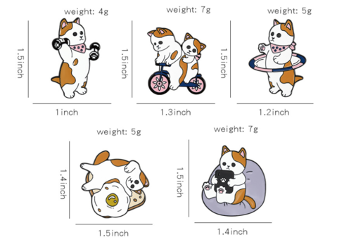 Fitness Kitten Pins